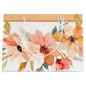 Grand Sac Cadeau Fleurs aquarelles d'automne (Devant)