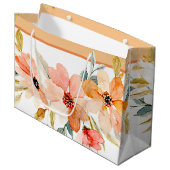 Grand Sac Cadeau Fleurs aquarelles d'automne (Devant Angle)