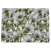 Grand Sac Cadeau Fleurs cosmos blanches (Devant)