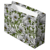 Grand Sac Cadeau Fleurs cosmos blanches (Devant Angle)