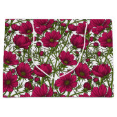 Grand Sac Cadeau Fleurs Cosmos roses (Devant)