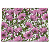 Grand Sac Cadeau Fleurs Cosmos roses (Devant)