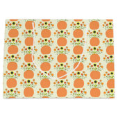 Grand Sac Cadeau Fleurs d'action de grâces à motif Citrouille (Devant)