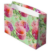 Grand Sac Cadeau Fleurs Dahlia Roses (Dos Angle)
