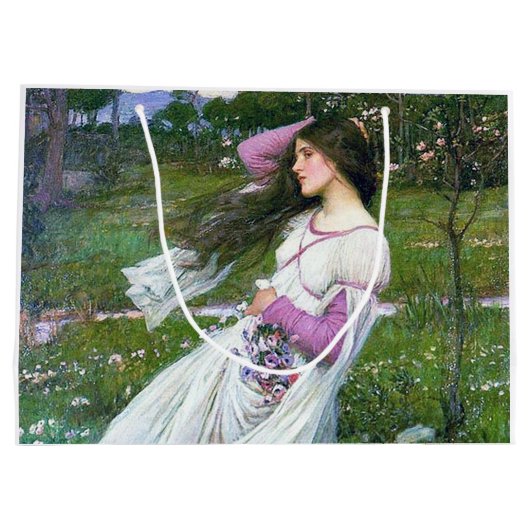 Grand Sac Cadeau Fleurs dans le vent, John William Waterhouse (Dos)