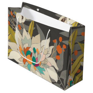 Grand Sac Cadeau Fleurs de crépuscule tropicaux