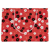 Grand Sac Cadeau Fleurs de fleurs de cerisier rouge Sakura japonais (Devant)