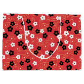 Grand Sac Cadeau Fleurs de fleurs de cerisier rouge Sakura japonais (Dos)