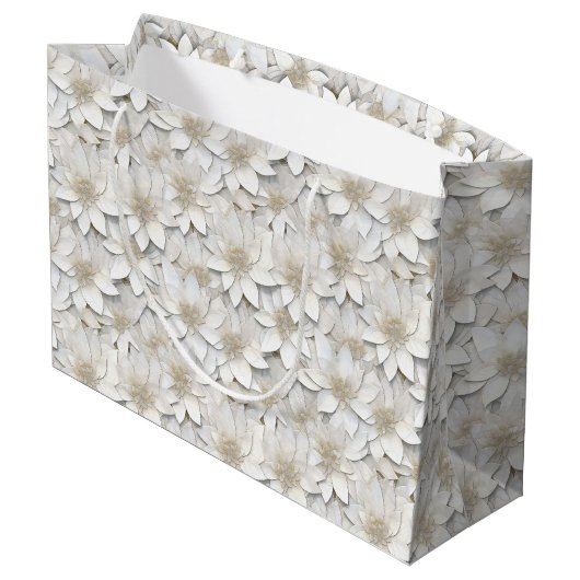 Grand Sac Cadeau Fleurs de lotus blanches (Dos Angle)