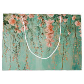 Grand Sac Cadeau Fleurs de mariage aux teintes romantiques de sarce (Dos)