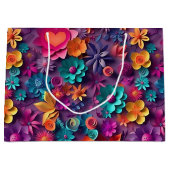 Grand Sac Cadeau Fleurs de printemps colorées Motif (Devant)