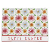 Grand Sac Cadeau Fleurs de Printemps Joyeuses Pâques (Devant)