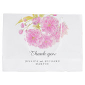 Grand Sac Cadeau Fleurs de printemps rose art mariage merci (Dos)