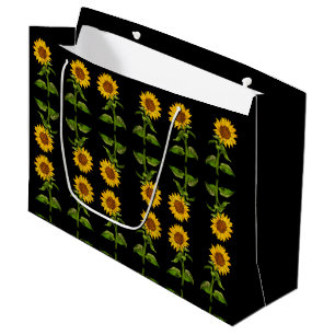 Grand Sac Cadeau Fleurs de soleil jaunes