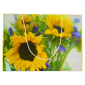 Grand Sac Cadeau Fleurs de soleil joyeux (Dos)