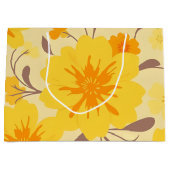 Grand Sac Cadeau Fleurs de soleil rétro - Modèle floral jaune (Devant)