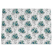 Grand Sac Cadeau Fleurs de style abstrait en nuances de vert, Art D (Devant)