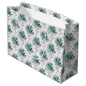 Grand Sac Cadeau Fleurs de style abstrait en nuances de vert, Art D (Dos Angle)