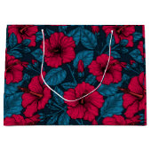 Grand Sac Cadeau Fleurs d'hibiscus rouges (Devant)