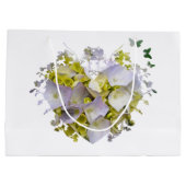 Grand Sac Cadeau Fleurs d'Hydrangée dans un coeur (Dos)