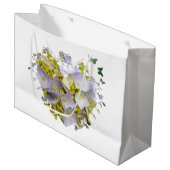 Grand Sac Cadeau Fleurs d'Hydrangée dans un coeur (Devant Angle)