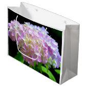 Grand Sac Cadeau Fleurs d'hydrangée violette rose doux (Devant Angle)