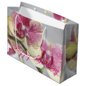 Grand Sac Cadeau Fleurs d'orchidées (Devant Angle)