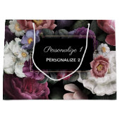 Grand Sac Cadeau Fleurs élégantes personnalisées (Devant)