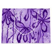 Grand Sac Cadeau Fleurs encrées - Lilac (Devant)
