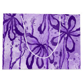 Grand Sac Cadeau Fleurs encrées - Lilac (Dos)