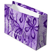 Grand Sac Cadeau Fleurs encrées - Lilac (Devant Angle)