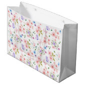 Grand Sac Cadeau Fleurs et papillons (Devant Angle)
