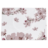 Grand Sac Cadeau Fleurs flottantes de fleurs de cerisiers (Devant)