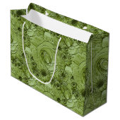 Grand Sac Cadeau Fleurs incorporées - Sac-CADEAU vert L (Devant Angle)