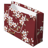 Grand Sac Cadeau Fleurs japonaises de cerises (Devant Angle)