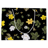 Grand Sac Cadeau Fleurs jaunes et roses blanches 2 (Dos)