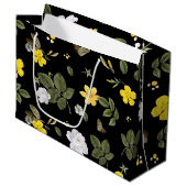 Grand Sac Cadeau Fleurs jaunes et roses blanches 2 (Devant Angle)