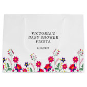 Grand Sac Cadeau Fleurs mexicaines Baby shower Fiesta (Devant)