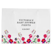 Grand Sac Cadeau Fleurs mexicaines Baby shower Fiesta (Dos)