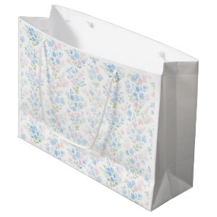 Grand Sac Cadeau Fleurs pastel