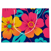 Grand Sac Cadeau Fleurs rétro brillantes et audacieuses - style Dop (Devant)