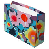 Grand Sac Cadeau Fleurs rétro mod (Dos Angle)