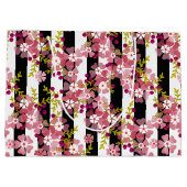 Grand Sac Cadeau Fleurs roses (Dos)