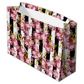 Grand Sac Cadeau Fleurs roses (Dos Angle)
