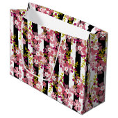 Grand Sac Cadeau Fleurs roses (Devant Angle)