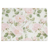 Grand Sac Cadeau Fleurs Roses Blanches Fardées Shower de Mariée (Devant)