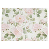 Grand Sac Cadeau Fleurs Roses Blanches Fardées Shower de Mariée (Dos)