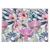 Grand Sac Cadeau Fleurs roses et orchidées. (Dos)