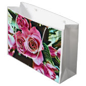 GRAND SAC CADEAU FLEURS ROSES ROSES ROSES ROSES (Devant Angle)