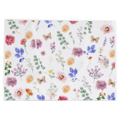 Grand Sac Cadeau Fleurs sauvages pressées au printemps Papillon bla (Dos)